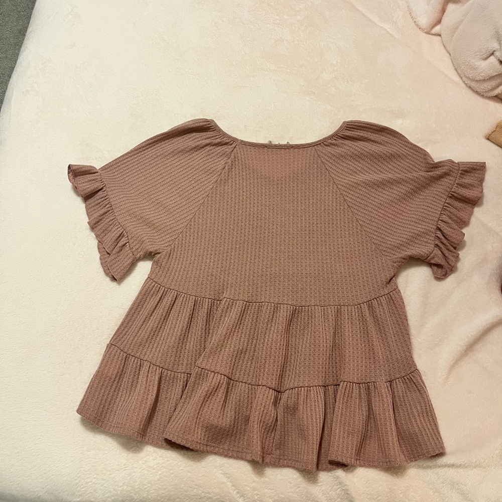 Women's Ruffled Pink Top - Picture 3 of 3